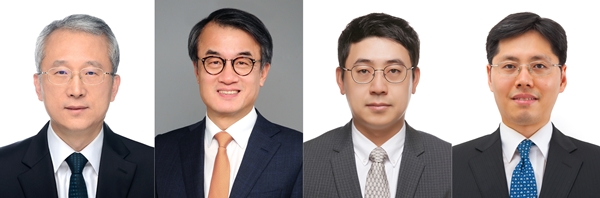 (왼쪽부터)김은준 석좌교수, 방영주ㆍ김호민ㆍ김범경 교수
