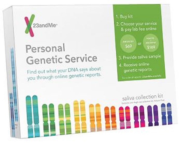 23andMe의 가정용 타액 수집 키트